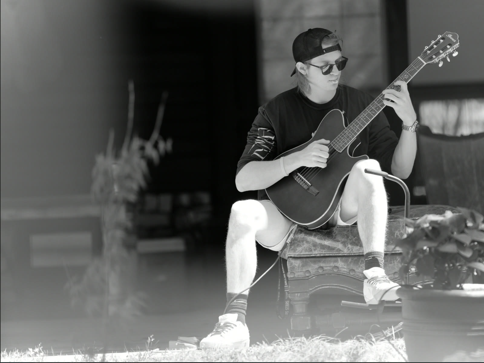 Keaton Caldwell playing guitar